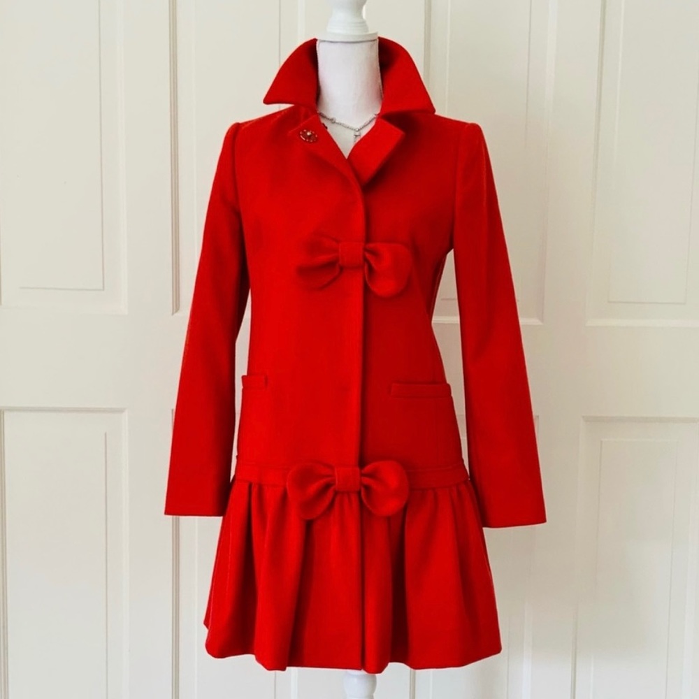Red Valentino wool blend red coat with bows - Picture 12 of 12